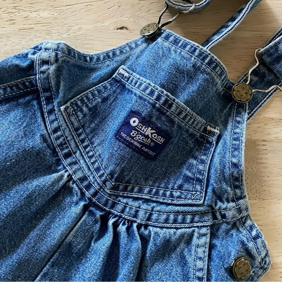 Vintage Oshkosh B’Gosh 100% Cotton Jean Overalls Size 12 Months - Picture 9 of 9